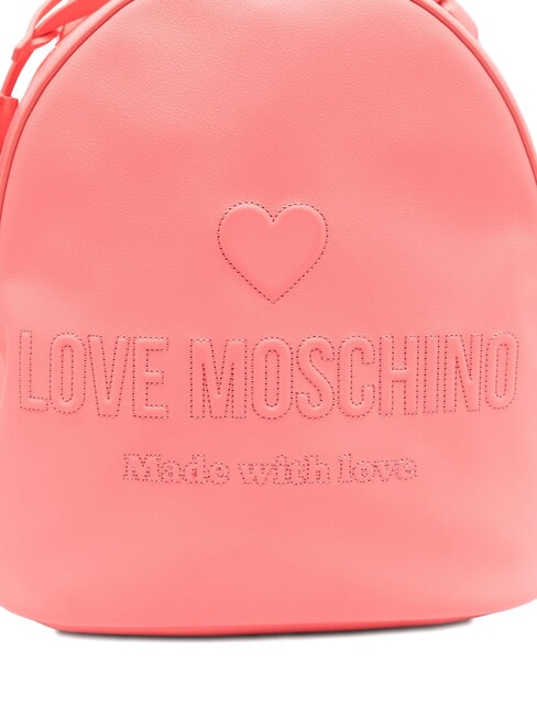 LOVE EMBOSSED Sac à dos avec logo cousu corail - Sacs pour Femme