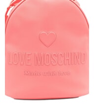 LOVE MOSCHINO LOVE EMBOSSED Sac à dos avec logo cousu corail - Sacs pour Femme - 3