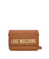 LOVE MOSCHINO LAMINATED BOLD LOVE Sac à bandoulière avec rabat chameau - Sacs pour Femme - 3