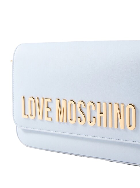 LAMINATED BOLD LOVE Sac à bandoulière avec rabat bleu clair - Sacs pour Femme