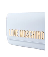 LOVE MOSCHINO LAMINATED BOLD LOVE Sac à bandoulière avec rabat bleu clair - Sacs pour Femme - 3