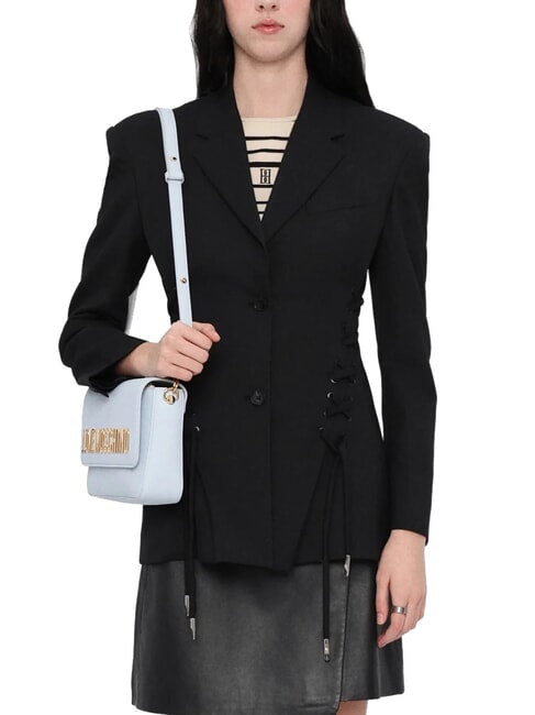 LAMINATED BOLD LOVE Sac à bandoulière avec rabat bleu clair - Sacs pour Femme