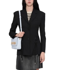 LOVE MOSCHINO LAMINATED BOLD LOVE Sac à bandoulière avec rabat bleu clair - Sacs pour Femme - 5