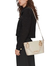 LOVE MOSCHINO LOVE CHAIN STRAP Sac shopping avec bandoulière Ivoire - Sacs pour Femme - 5