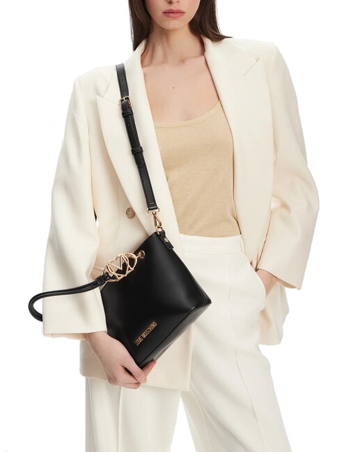 LOVE CHAIN STRAP Sac shopping avec bandoulière Noir - Sacs pour Femme