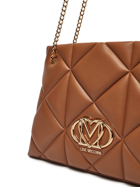 GEOMETRIC Sac bandoulière avec anses chaîne chameau - Sacs pour Femme