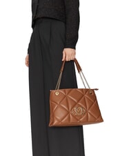 LOVE MOSCHINO GEOMETRIC Sac bandoulière avec anses chaîne chameau - Sacs pour Femme - 5