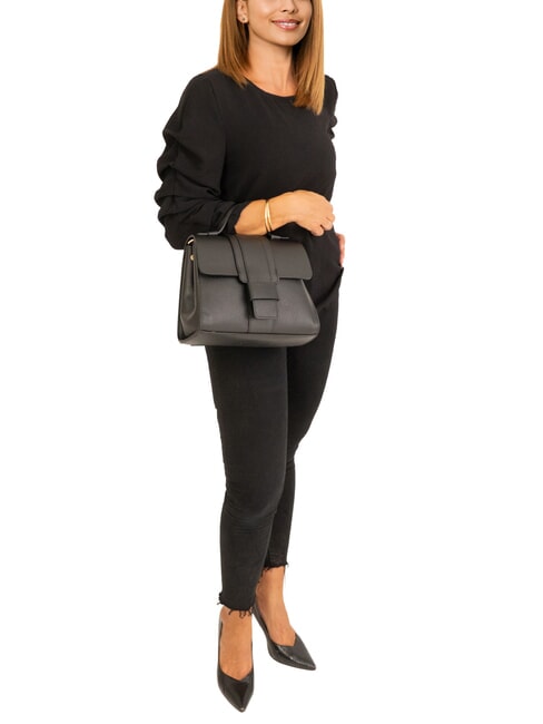 SABRINA Sac cartable Dollar en cuir noir - Sacs pour Femme