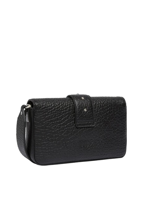 LOVE ONE SLOUCHY  Mini sac à bandoulière en cuir limousine noire - argent mat - Sacs pour Femme