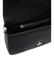 PINKO LOVE ONE SLOUCHY  Mini sac à bandoulière en cuir limousine noire - argent mat - Sacs pour Femme - 4