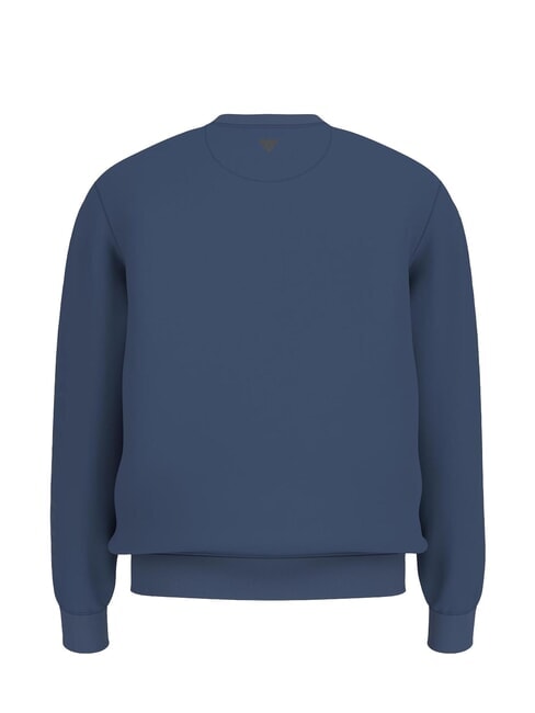 EMBRO ON SLEEVE  Sweat-shirt en coton m&eacute;lang&eacute; bleu infini - Pulls molletonn&eacute;s