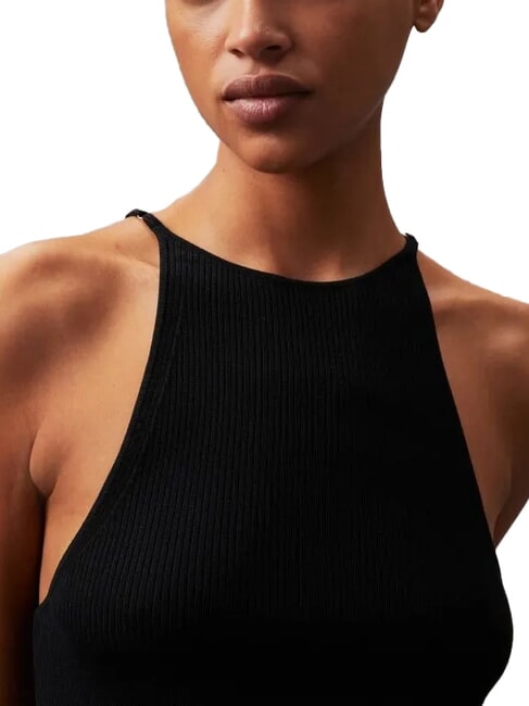 CK JEANS Robe débardeur courte côtelée ck noir - Vêtements femme