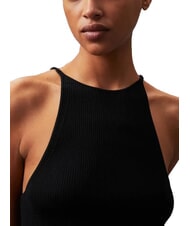 CALVIN KLEIN CK JEANS Robe débardeur courte côtelée ck noir - Vêtements femme - 3