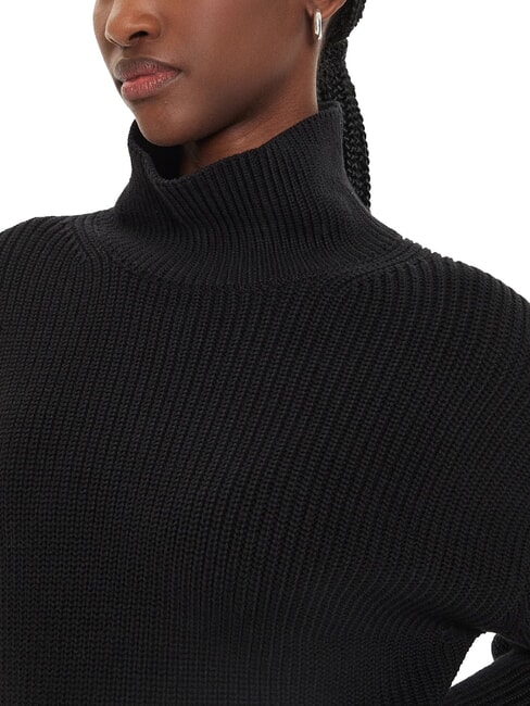 CK JEANS Robe courte &agrave; col roul&eacute; oversize ck noir - V&ecirc;tements femme