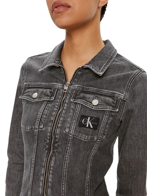 CK JEANS Robe en jean à manches longues et fermeture éclair gris denim - Vêtements femme