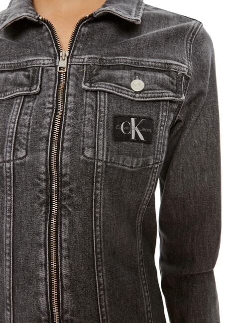 CK JEANS Robe en jean à manches longues et fermeture éclair gris denim - Vêtements femme