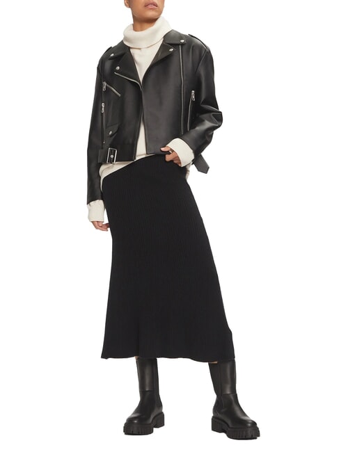 CK Jupe midi évasée côtelée ck noir - Jupes pour femmes