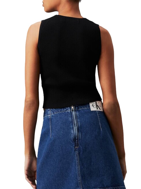 CK JEANS Débardeur côtelé ck noir - T-shirt