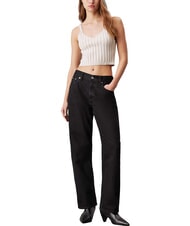 CALVIN KLEIN CK JEANS D&eacute;bardeur bralette en coton ivoire / p&eacute;lican - T-shirt - 4