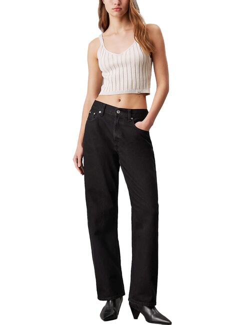 CK JEANS Débardeur bralette en coton ivoire / pélican - T-shirt