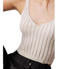 CALVIN KLEIN CK JEANS Débardeur bralette en coton ivoire / pélican - T-shirt - 3