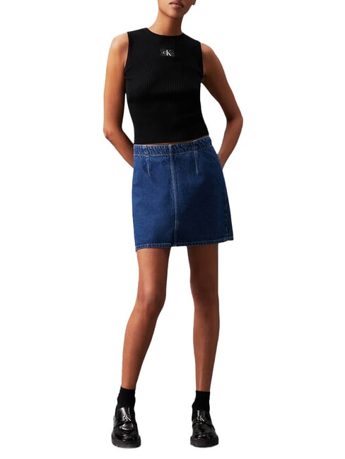 CK JEANS Débardeur côtelé ck noir - T-shirt