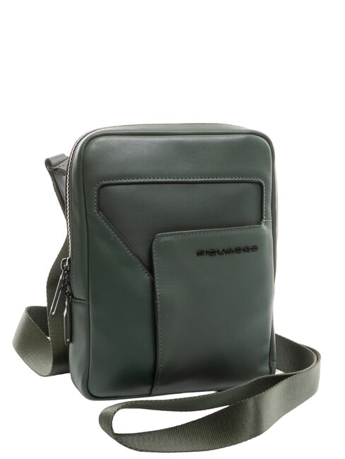 W119 Sac iPad, en cuir VERT - Sacs en Bandouli&egrave;res pour Homme