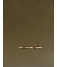 PIQUADRO CIRCLE  CIRCLE Sac multifonction en cuir VERT / BEIGE - Porte Documents Travail - 3