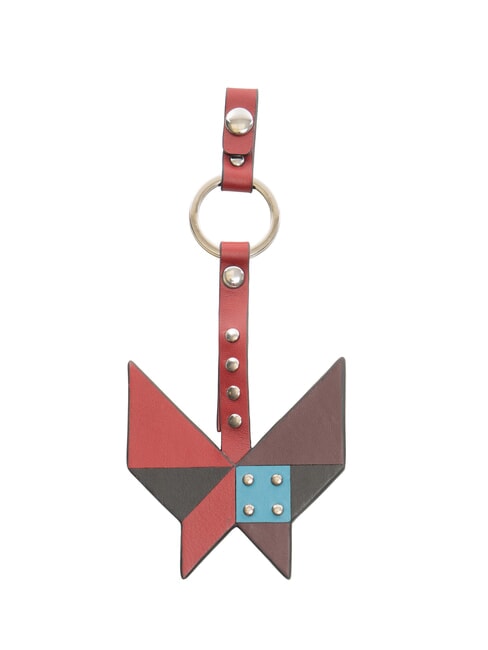 MUSE Porte-cartes en cuir et métal Bordeaux - Porte-clés