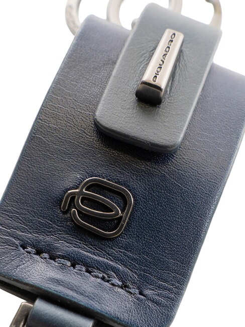 CUBE Porte-cl&eacute;s &agrave; double anneau bleu - Porte-cl&eacute;s