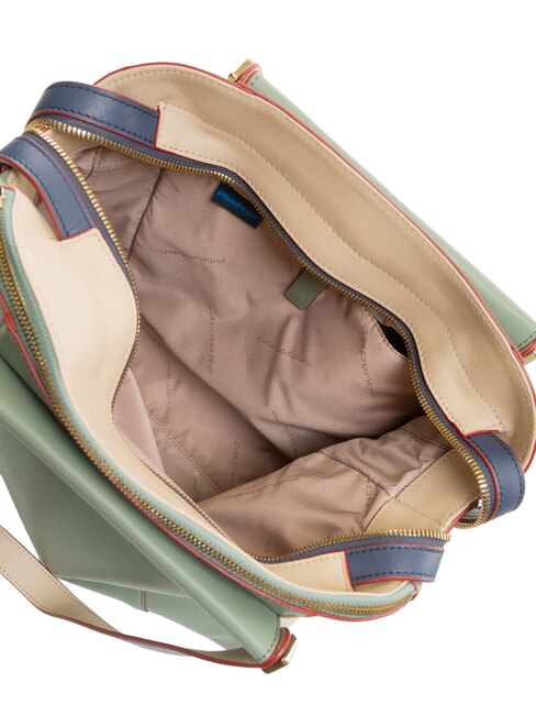 CIRCLE Sac &agrave; dos en cuir vert bleu - Porte Documents Travail