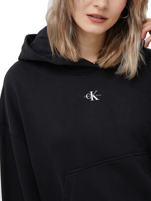 CK JEANS Sweat-shirt en coton avec capuche et poche ck noir - Sweat-shirts pour femmes
