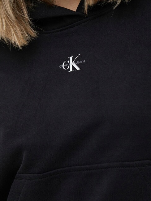 CK JEANS Sweat-shirt en coton avec capuche et poche ck noir - Sweat-shirts pour femmes