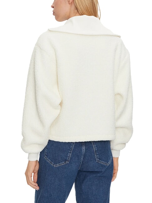 CK JEANS Sweat-shirt Teddy demi-zip ivoire - Sweat-shirts pour femmes