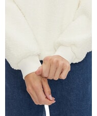 CALVIN KLEIN CK JEANS Sweat-shirt Teddy demi-zip ivoire - Sweat-shirts pour femmes - 4