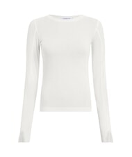 CALVIN KLEIN CK JEANS Pull en coton à col rond ivoire - Chandails pour femmes - 4
