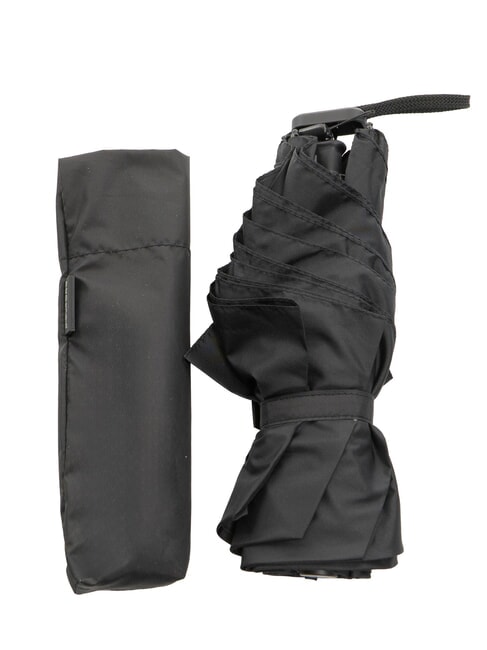 NABUCCO Mini parapluie avec &eacute;tui en cuir Noir - Parapluies