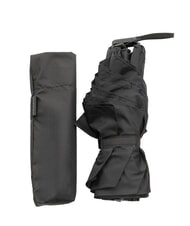 PIQUADRO NABUCCO Mini parapluie avec &eacute;tui en cuir Noir - Parapluies - 4