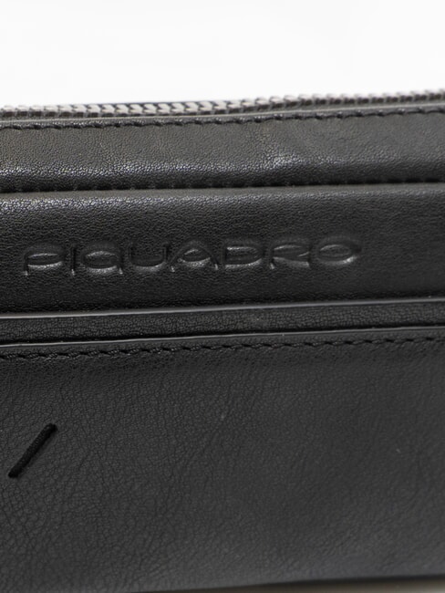 NABUCCO Mini parapluie avec &eacute;tui en cuir Noir - Parapluies