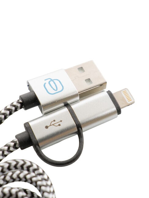 BAGMOTIC Serre-câble en cuir avec câble USB Cuir / Bleu - Accessoires Voyage