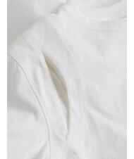 CALVIN KLEIN CK T-shirt &agrave; manches courtes d&eacute;coup&eacute; blanc brillant - T-shirt - 6