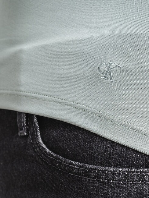 CK JEANS T-shirt à manches longues et col ras du cou gris ardoise - T-shirt