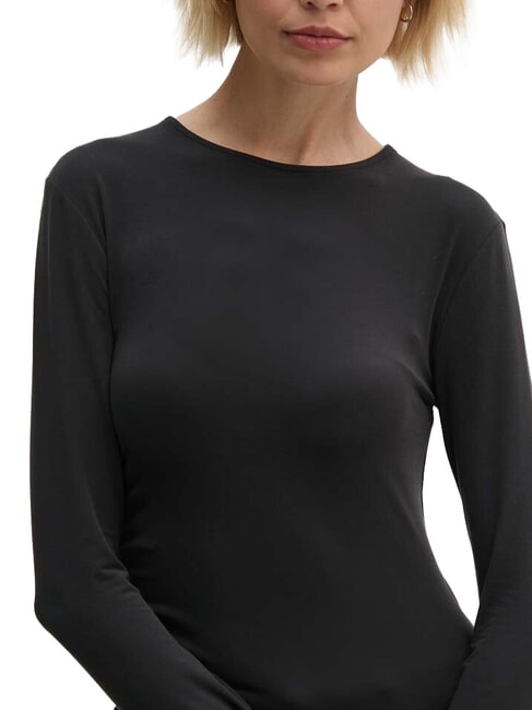 CK JEANS T-shirt à manches longues et col ras du cou ck noir - T-shirt