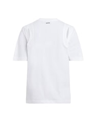 CALVIN KLEIN CK T-shirt &agrave; manches courtes d&eacute;coup&eacute; blanc brillant - T-shirt - 5