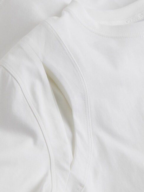 CK T-shirt à manches courtes découpé blanc brillant - T-shirt