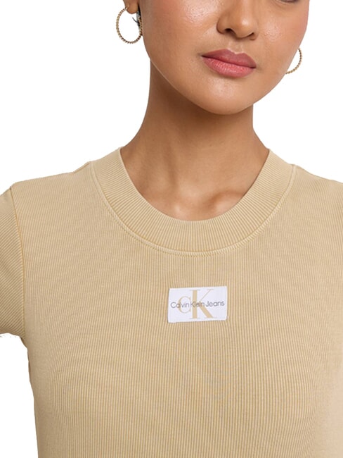 CK JEANS T-shirt court à manches courtes kaki pâle - T-shirt