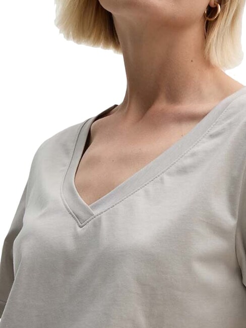 CK T-shirt à manches courtes et col en V galets de sable - T-shirt