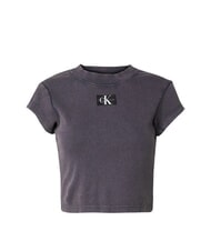 CALVIN KLEIN CK JEANS T-shirt court à manches courtes noir lavé - T-shirt - 4