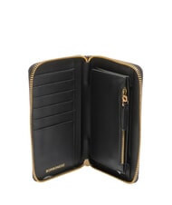 BORBONESE CLASSICA  Portefeuille zippé OP / NATUREL / NOIR - Portefeuilles Femme - 2