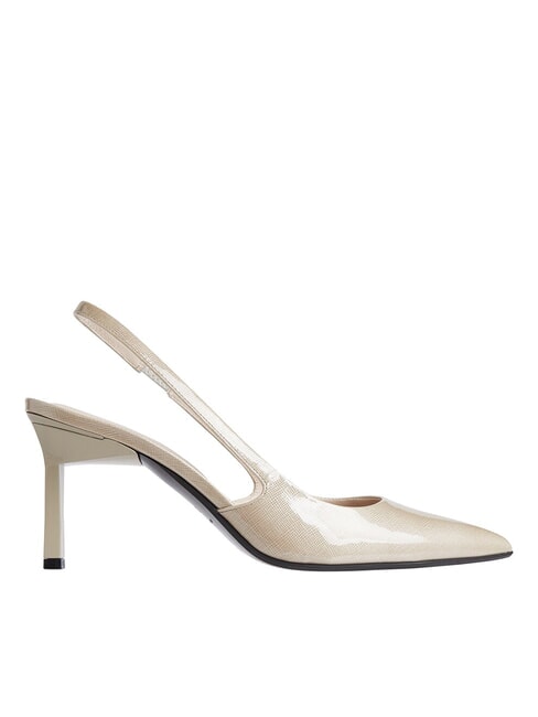 CK Escarpins à bride arrière en cuir beige pierreux - Chaussures Femme